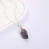 Chains 2023 Fashion Women Bohemian Irregular Amethyst Pendant Beads Chain Necklace Simple Colorful Nature Stone