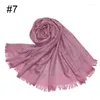 Scarves 1PCS Cotton Shimmer Plain Women Scarf Winter Muslim Hijab Fashion Shawls Glitter Elegant Bandana Wraps