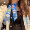 22ss H-Twilly Designer Twill Silk Bufanda de doble cara Diadema para mujer Moda Bolso de mango largo Bufandas Paris Shoulder Tote Equipaje Cinta Head Wraps