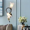 Wall Lamps Nordic Iron Flower Glass Led Light Bedroom Living Room Decoration Kitchen Lamp Modern Mirror Bathroom Fixtures