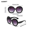 Sunglasses KAMMPT Oversized Round Women Trendy Vintage Gradient Goggle Sun Glasses Fashion Design Shades Eyewear