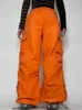 Cappris Weekeep Harajuku Cargo Pants para mulheres Big Pocket Stretwear calça de moletom Y2K Girls Troushers Alta cintura larga Pontas