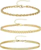 REOXVO Exquisite Gold Chain Bracelet Set Women's Goman's True Gold Braclet Bracelet Fashion Fashion Fashion Sackalet Регулируемый 17,78 см+5,08 см.