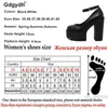 Dress Shoes Gdgydh 2022 new spring autumn casual high-heeled shoes sexy ruslana korshunova thick heels platform pumps Black White Size 42