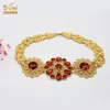 Collier boucles d'oreilles ensemble Indan plaqué or pour les femmes bijoux africains cadeaux de fête de mariage de luxe Dubai Bracelet anneaux