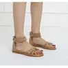 Sandaler Summer Women Flats Shoes Bohemian Roman Style Flat Back Bick Zipper Skärning Tryck kjol Kvinnlig Sandaler Holiday Beach Sandalias AA230502