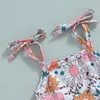 Kledingsets Babymeisje Babymeisje 2 van de Swimpakken Zomerafdruk Mouwloze Camisole en Ruffle Beach Shorts Set badkleding