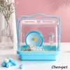 Kooien 6Designs Kleine huisdieren dragen kooien voor chinchilla's cavia en konijnenhamster haal kooien uit met speelgoed kleine dierenaccessoires