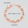 Bangle Leeker Fashion Round Round Cubic Zirconia Bracelets for Women Rose Rose Gold Gold Sier Color on Hand Jewelry 069 XS6