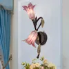 Wall Lamps Nordic Iron Flower Glass Led Light Bedroom Living Room Decoration Kitchen Lamp Modern Mirror Bathroom Fixtures