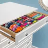 Bolsas de armazenamento Caixa para gavetas de roupas íntimas Divisores de gavetas Divisores Sutem sutiãs e laços da caixa de tecido dobrável