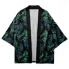 Ethnische Kleidung Blätter Drucken Hawaiihemd Traditioneller Haori Kimono Damen Herren Japanisch Strand Yukata Streetwear Strickjacke