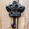 Hooks Cast Iron Metal Crown Hat Coat Robe Bathroom Towel Wall Hook Home Garden Decor