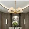 Chandeliers Modern Golden Wrought Iron Chandelier Copper E27 Glass LED Lamp 6/8 Heads For Parlor Restaurant Home Suspension G837