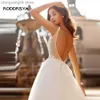 Party Dresses Roddrsya 2023 Charmiga spetsbröllopsklänningar 2023 Backless V -halsringning Appliced ​​Bridal klänningar pärlade Vestidos de Novia Custom Made T230502