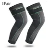 Ginocchiere 1-2Pcs Protezione sportiva a strisce allungate verdi Fasciatura antiscivolo Supporto per le gambe Leggings Ginocchiere lunghe Manica calda