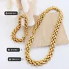 Necklace Earrings Set Exaggerated Ring Clasp Design Chunky Chain Versatile Women's Gold-Plated Bracelet Jewelry