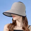 Breda brim hattar kvinnor strå hatt fast färg andas andas stora strandmössa vikbara utomhus resor vandring tom topp magisk tejp sommarsol