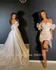 Abiti da festa Due pezzi Abiti da sposa glitter lucidi con maniche a sbuffo Gonna staccabile Sweetheart A Line Abiti da sposa senza schienale T230502