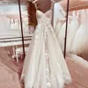 Party Dresses Spaghetti Straps Nude Mesh See Through Exposed Boning Wedding Gown Princess Lace Bridal Dress kleider damen hochzeit T230502