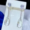 Dangle Earrings ASNORA Simple Women Fashion Cubic Zircon Water Drop Pendant Earring For Wedding Party Accessories Jewelry E137