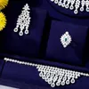 Ketting oorbellen set Godki High Jewelry Luxury Princess 4pcs Kundan Bridal For Women Wedding Party Zirkon Dubai Sets