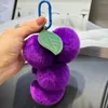 Keychains Real Rex Fur Druves Keychain Kids Söt plysch Bag bil Keyring Ornament Charm Pendant Women Luxury Jewets Birthday Presents