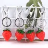 Creative Simulation Strawberry Keychains Men's Women's Fashion Fruit Car Bag PVC Keychain Jewelry Gift in Bulk