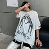 メンズTシャツヒップホップTシャツメンズストリートウェアハラジュク面白いスケルトンプリントシャツ2023カップルコットンカジュアルサマーショートスリーブトップスティー