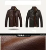 Herrjackor märke High Leather Jacket Men Coats Plus 5xl Quality Outerwear Business Winter Faux Päls Male Top Clothece Q6142