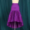 Skirts Women Party Club High Irregular Length Shiny Purple Puffy Long Fashion Elegant Female African Autumn Ruffle Jupes