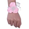 Dekorative Blumen WUNSCH Braut Brautjungfer Handgelenk Corsage Damen Brosche Band Strass DIY Hochzeitskleid Zubehör SW050S