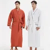 Женская одежда для сна 2023, хлопковый халат для мужчин и женщин, вафельный халат для влюбленных, летняя мужская повседневная домашняя одежда, удлиненная пижама