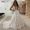 Party Dresses Blush Pink Lace Elegant Wedding Dresses Low-Cut V-Neck Applicies A-Line Brudklänningar Princess Spaghetti Straps Brudklänning T230502