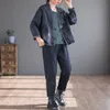 Kvinnorjackor Fairynatural Women Retro Casual Denim Coat 2023 Spring Autumn Kvinnlig Loose Chinese Style Design V-Neck Clothingwomen's