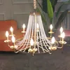 Lustres Moderne Bougie Cristal Pendentif Lampes Pour Salon Restaurant Lustre Industriel Rustique Lustre Anneau Ferme Lumières Suspendues