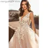 Robes de soirée 2020 gracieux col en V plage robes de mariée dos nu 3D floral appliqué dentelle robes de mariée tulle robe de novia grande taille T230502