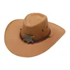 Bérets Western Cowboy Hat Confortable Léger Unisexe Avec Mentonnière Réglable Sunhat Pour Plage Vacances Voyage Festivals Carnaval