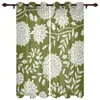 Curtain Fresh Leaves Tiled Pattern Curtains For Kid Bedroom Home Decor Kitchen Balcony Drapes Print Living Room Window