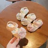 Sandals Summer Baby Girls Sandals Bowtie Fashion Pink Princess Toddler Shoes Soft Sole Baby Shoes Years enfant fille