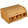 Storage Bottles Large Capacity Bamboo Bread Bin Box Kitchen Food Containers Snack For Countertop