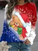 Women's T Shirts 2023 Women's T-Shirts Christmas Snowman Print V-Neck Costumes mode TOPS Long ärms Sport Streetwear