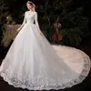 Платья для вечеринок роскошные поезда Big Sweep Pure White Wedding Dress 2023 Новое простая o o nea