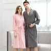 Kvinnors sömnkläder Kvinnor Nattkläder Terry Robes Soild Summer Cotton Kimono Bathrobe Bridesmaid Spa Robe Loungewear Nightgown Bathrobes