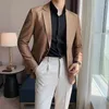 Мужские костюмы Coats Business Uniform Tipbits Classic Blue Khaki Mens 2023 Social Social Luxury Luxedos Club Casual Black Jacket Blazer