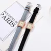 Wristwatches 2PCS Set Fashion Women Leather Belt Dress Quartz Clock Square Dial Sport Casual Bracelet Ladies Wrist Watch Relogio