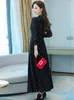 Casual Dresses Black Maxi Dress Spring 2023 Women Fashion Elegant Chiffon Clothes For Red Long Sleeve Floral Party Beach Evening