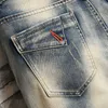 Мужские шорты летние новые мужские модные джинсовые шорты Retro High Street Старый Slim Fit Короткие джинсы Дизайн сплайсинга 98% хлопковой бренд T230502
