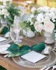 Table Napkin 4pcs Marble Texture Green Square Napkins 50cm Party Wedding Decoration Cloth Kitchen Dinner Serving