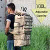 Backpacking Packs 100L Outdoor Camouflage Zaino tattico militare Impermeabile Borse da arrampicata in nylon antistrappo Campeggio Zaino da viaggio per bagagli J230502